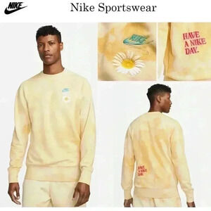 NIKE Sweatshirt Crew Neck Mens Have a Nike Day Tye Dye Sz M